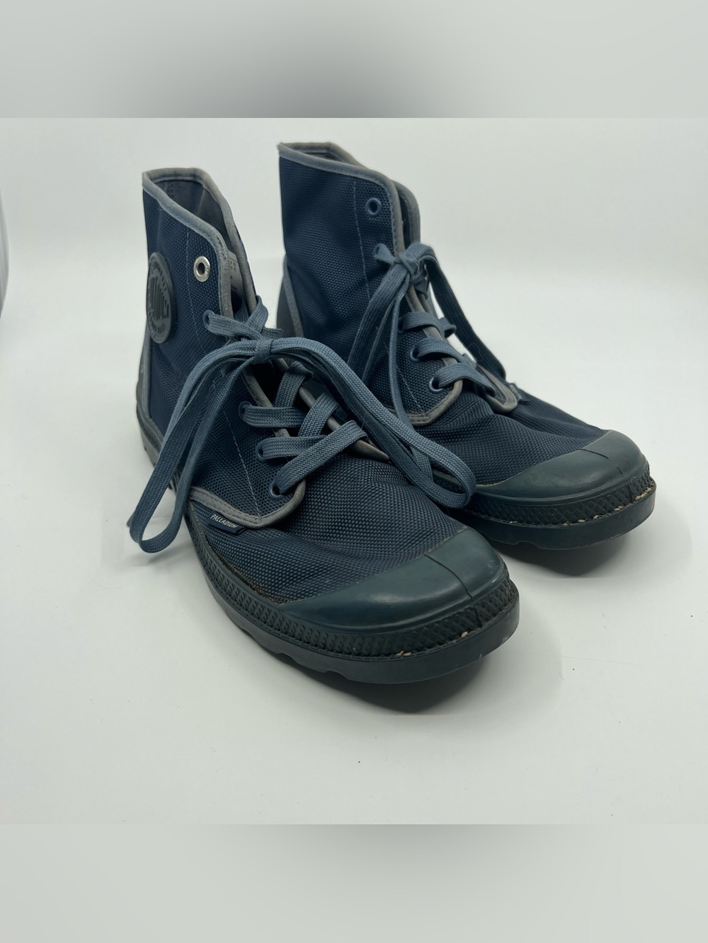 Men’s Palladium nylon canvas blue pampa hi lace up sneakers shoes high tops 8.5